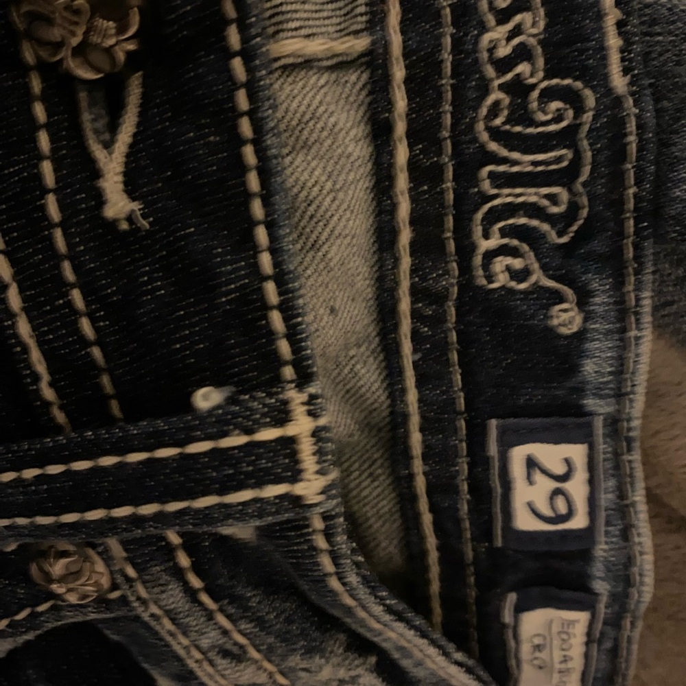 Miss Me Crop Denim Jeans Embellished Pockets JE6048C6 Size 29 - Picture 8 of 11